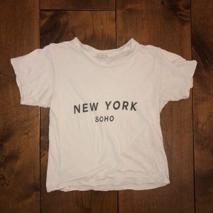 White cropped T shirt